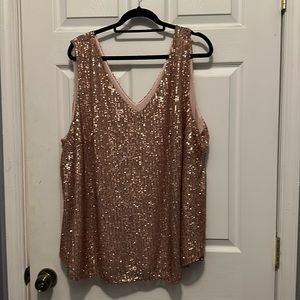 Loft Rose gold sequined pant set. Worn once.